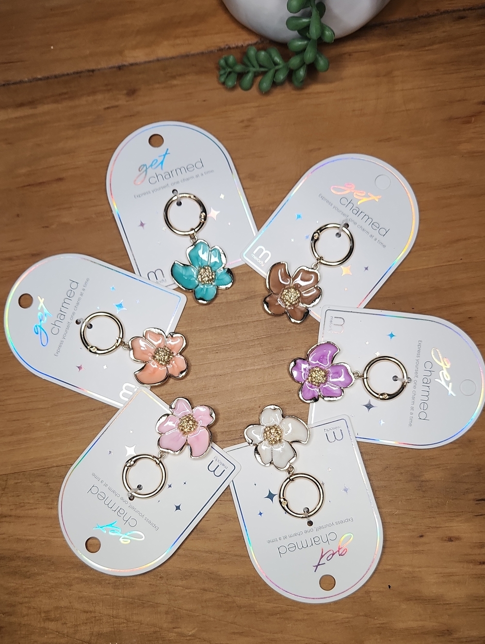 Flower Bag Charm, PRICE IS FOR ONE, YOU CHOOSE COLOR